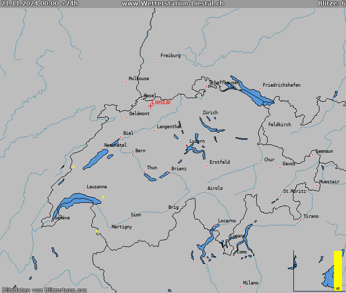 Villámtérkép Schweiz 2024-11-22