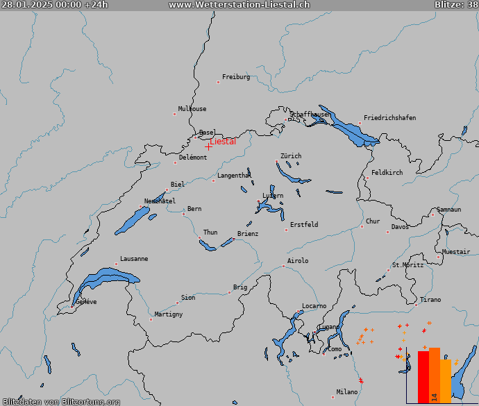 Blixtkarta Schweiz 2025-01-29